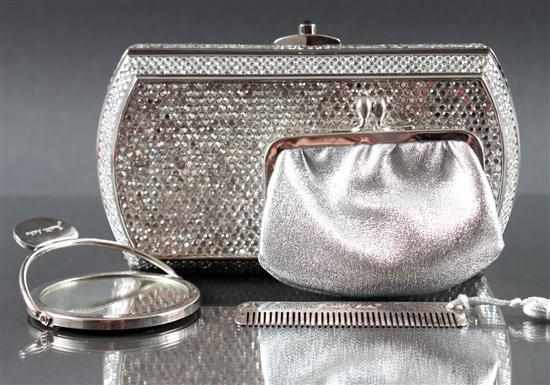 Appraisal: Judith Leiber crystal encrusted minaudiere clutch together with a matching