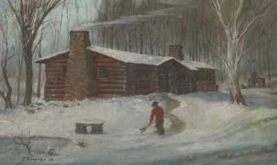 Appraisal: Clyde J Singer American - Howard Jones Cottage Oil on