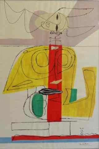 Appraisal: LE CORBUSIER Color Lithograph Signed and dated in the matrix