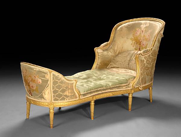 Appraisal: A Louis XVI style giltwood upholstered duchesse second half th