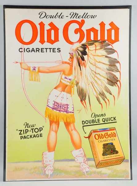 Appraisal: Old Gold Cigarette Cardboard Poster Description Petty Girl illustration by