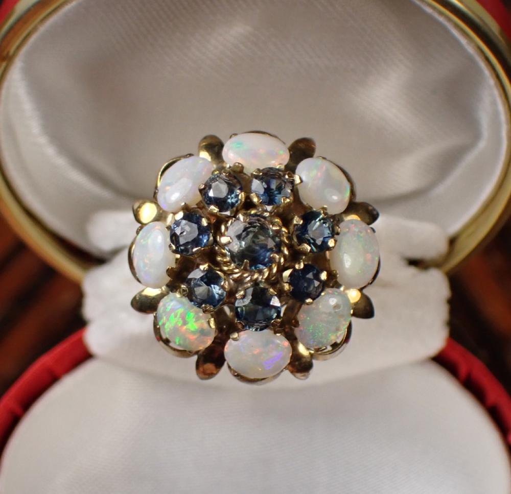 Appraisal: SAPPHIRE OPAL AND FOURTEEN KARAT GOLD RING The k yellow