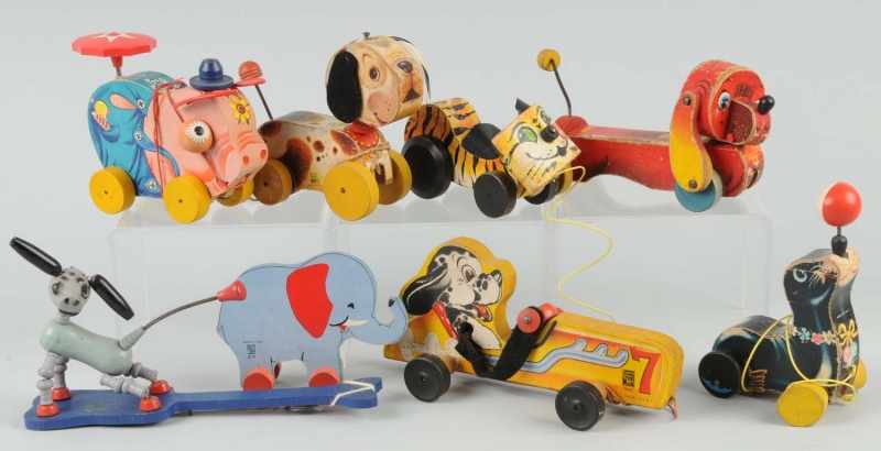 Appraisal: Lot of Paper on Wood Fisher Price Animal Toys Description