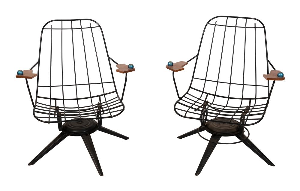 Appraisal: PAIR OF MID-CENTURY CAST IRON CHAIRS TH CENTURY BACK HEIGHTS