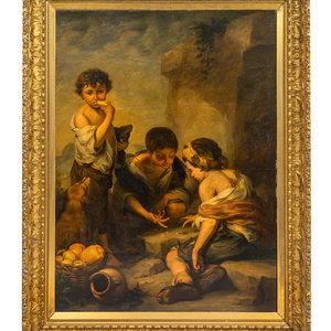 Appraisal: After Bartolom Esteban Perez Murillo Young Boys Playing Dice oil