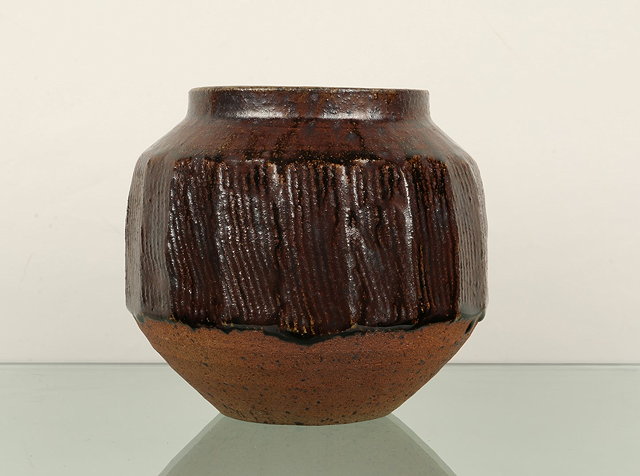 Appraisal: Janet Leach British - at Leach PotteryVasefacet cut sides with