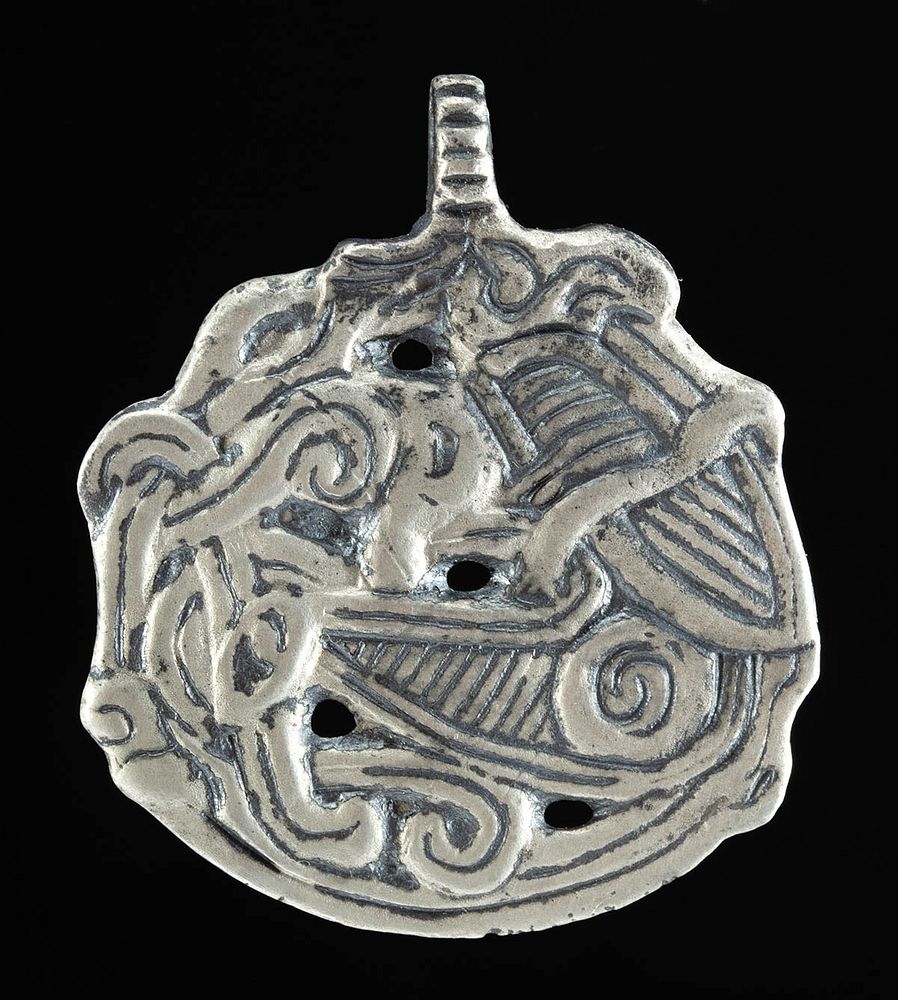 Appraisal: th C Viking Silver Borre Style Pendant Northern Europe Viking