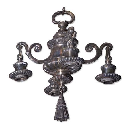 Appraisal: Louis XVI Style Silver Plated Four-Light Chandelier Estimate -