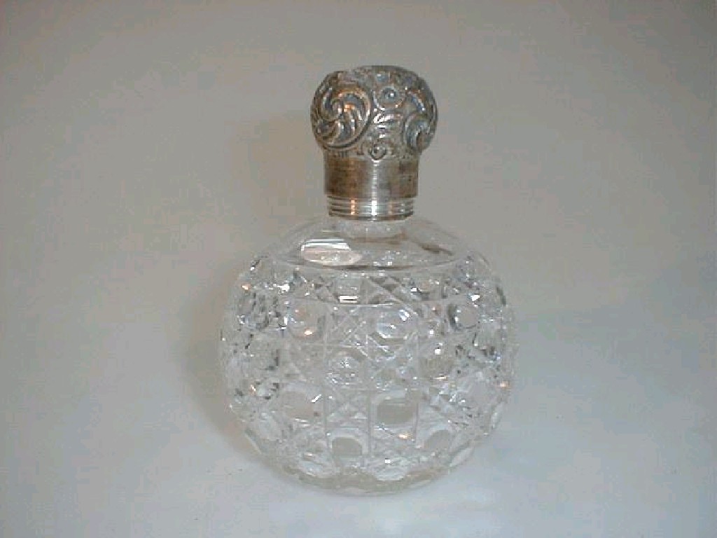 Appraisal: A Victorian cut glass scent bottle of globular form with