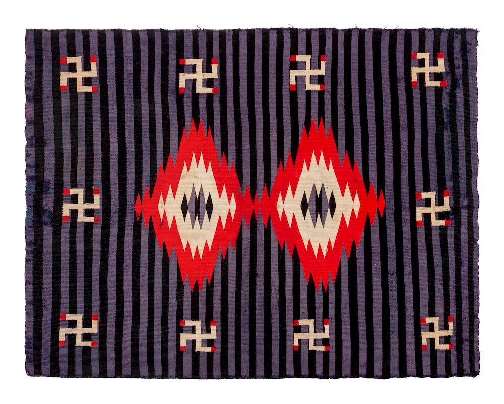 Appraisal: Navajo Moki-Style Germantown Weaving x inches Navajo Moki-Style Germantown Weaving