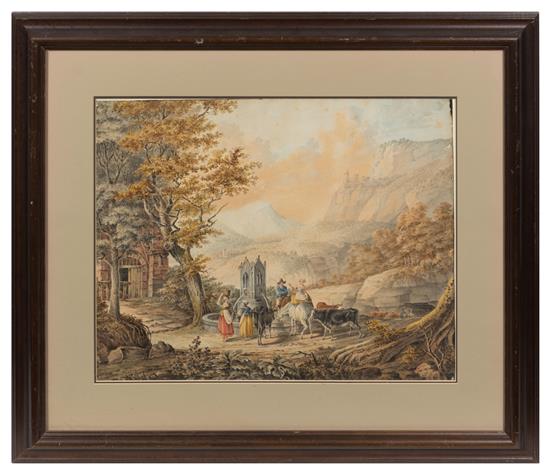 Appraisal: Sale Lot Nicholas Hooft Dutch - Figures Around a Fountain