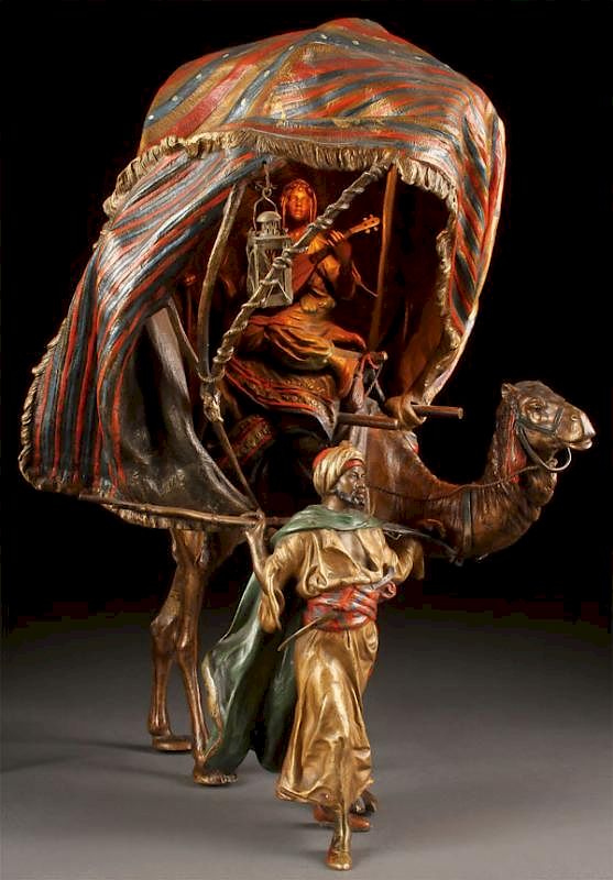 Appraisal: FRANZ BERGMAN ORIENTALIST BRONZE LAMP AN EXCEPTIONAL FRANZ BERGMAN COLD