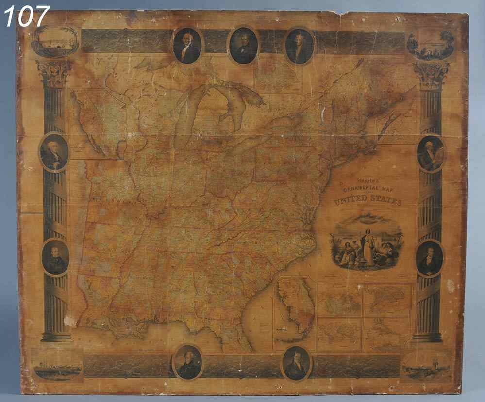 Appraisal: Chapin's Ornamental Map of The United States '' x ''