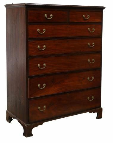 Appraisal: English late Georgian period mahogany tall chest early th c