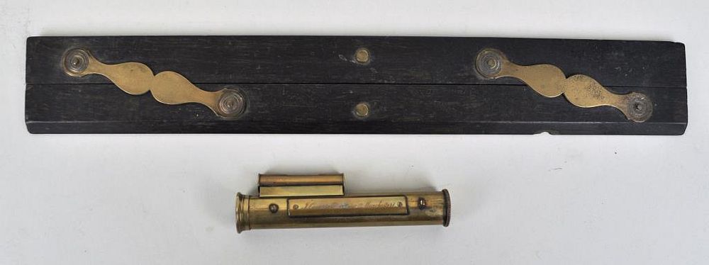 Appraisal: Cased F Casartelli Brass Scope w Level made in Manchester