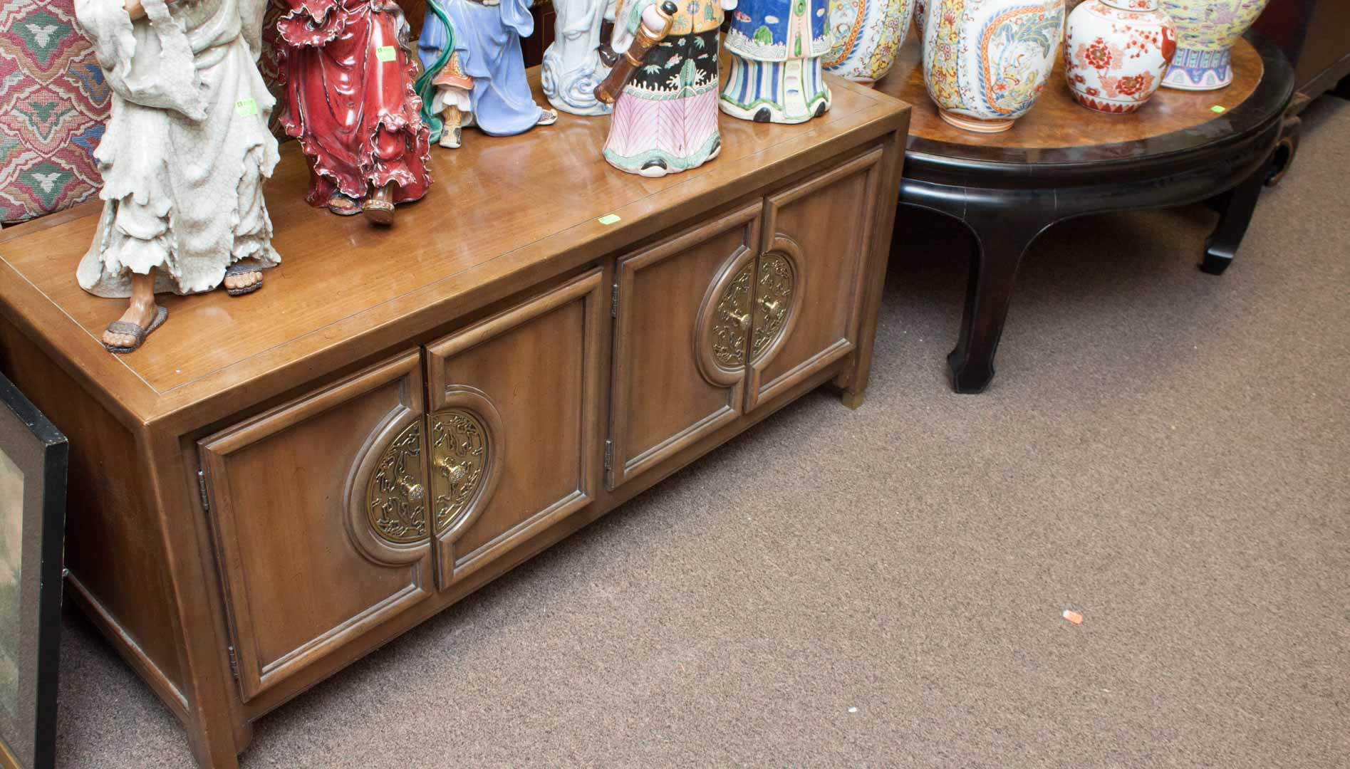 Appraisal: Oriental style coffee table and low cabinet