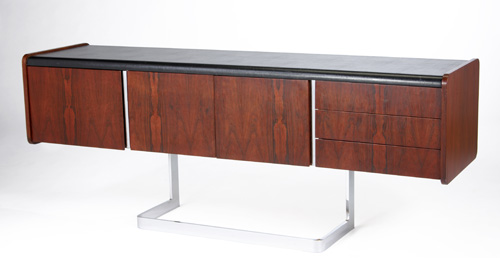 Appraisal: STE MARIE LAURENT INC Canada Two-drawer desk and matching credenza