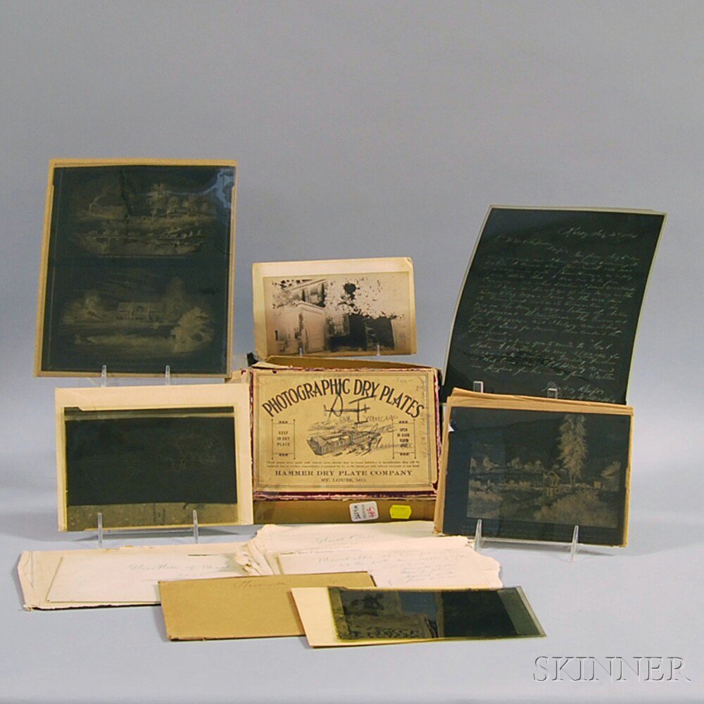 Appraisal: Group of Copied Negatives Transfers and Photographic Glass Plates Depicting