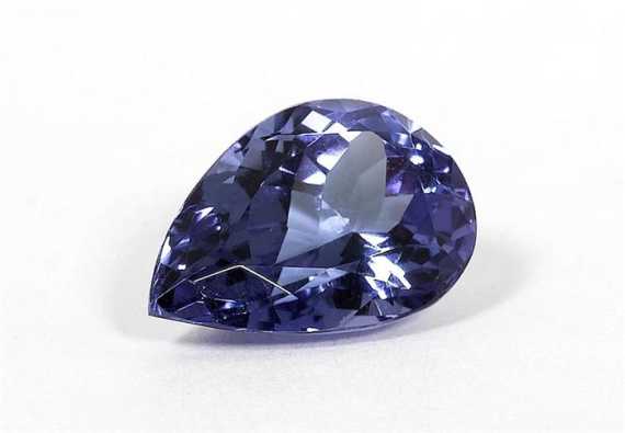 Appraisal: UNSET TANZANITE Unset drop-shaped tanzanite of ct and very fine