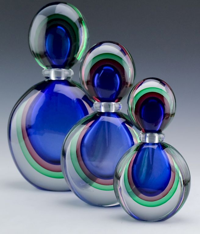 Appraisal: Luigi Onesto Murano Art Glass Perfume Bottles SET Set of