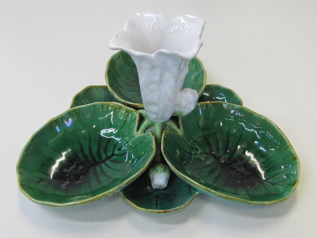 Appraisal: Minton Majolica dish of waterlily form