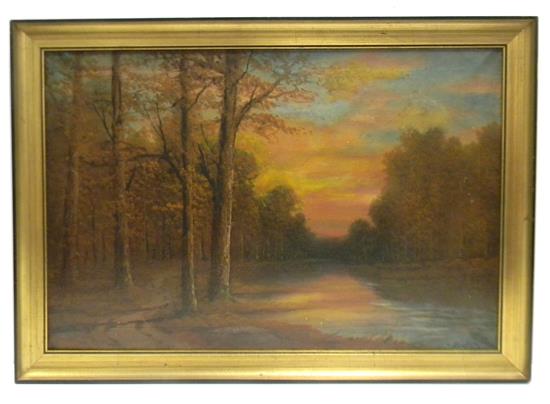 Appraisal: J W Hurley American th C Autumn Sunset Pompton NJ