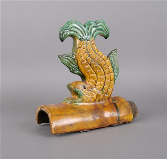 Appraisal: A Chinese Pottery Roof Tile Height inches