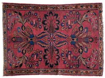 Appraisal: Hamadan rug Sarouk style designs on burgundy field ft in