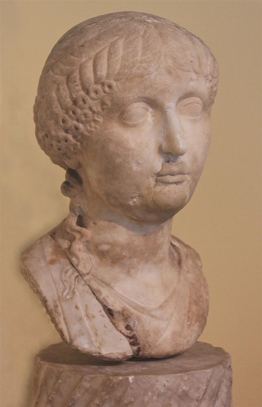 Appraisal: ANCIENT ROMAN MARBLE BUST OF AGRIPPINA THE ELDER CIRCA ST