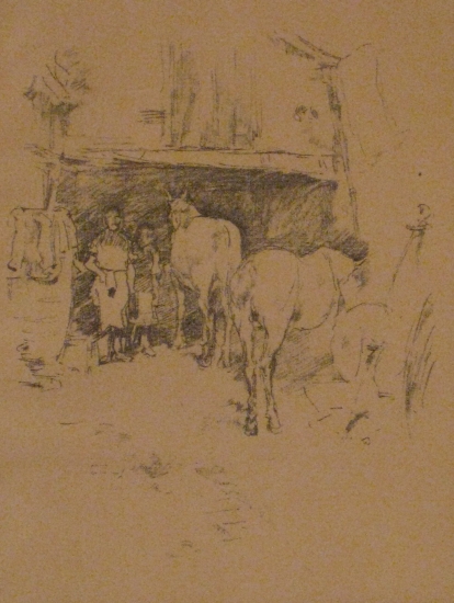 Appraisal: JAMES A M WHISTLER The Smith's Yard Lithograph on cream