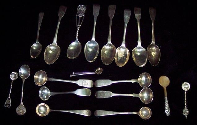 Appraisal: Sundry Georgian and later teaspoons and condiment spoons