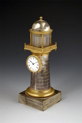 Appraisal: A French mantel timepiece with duplex escapement of lighthouse form