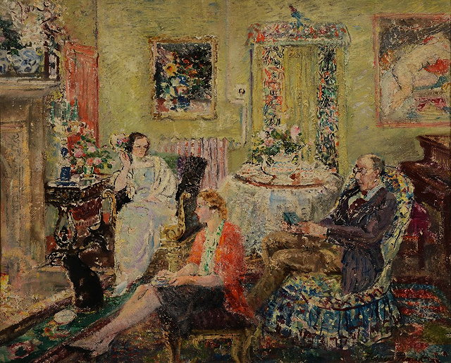 Appraisal: MARGARET FISHER PROUT - A family gathering signed and dated