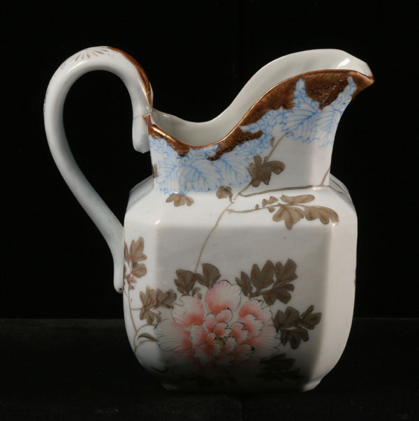 Appraisal: Japanese porcelain milk pitcher with hand painted chrysanthemum decoration Painted