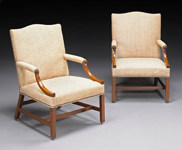 Appraisal: A pair of George III mahogany library chairs last quarter