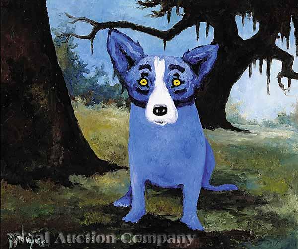 Appraisal: George Rodrigue American Louisiana b I've Lost My Pirogue Blue