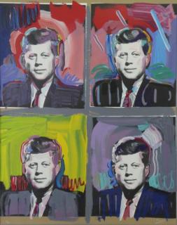 Appraisal: MAX Peter Color Serigraph Four Kennedys Signed in white pencil