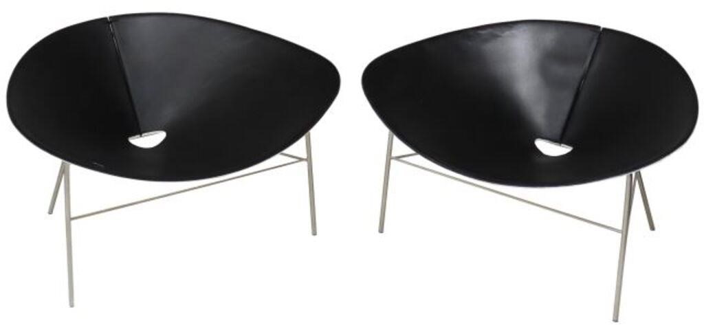 Appraisal: pair Contemporary Bloom chairs attributed to Piergiorgio Cazzaniga Italian b