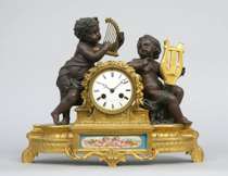 Appraisal: Sevres Style Mantel Clock Works stamped Brocotaine Paris dial marked