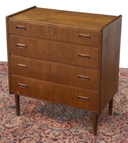 Appraisal: Danish mid-century modern teak chest of drawers c s having