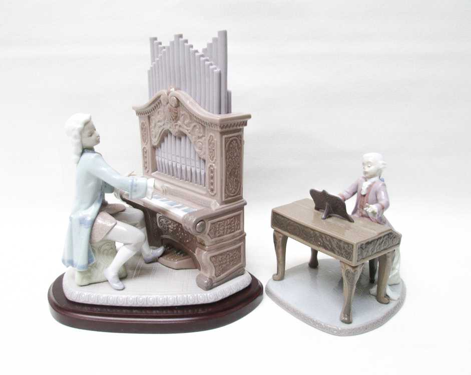 Appraisal: TWO LLADRO PORCELAIN FIGURINES by sculptor Joan Coderch Young Bach