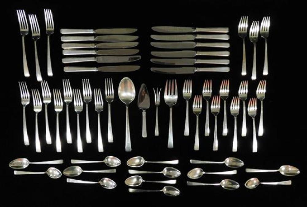 Appraisal: SILVER Towle sterling flatware service Craftsman pattern fifty-four pieces including