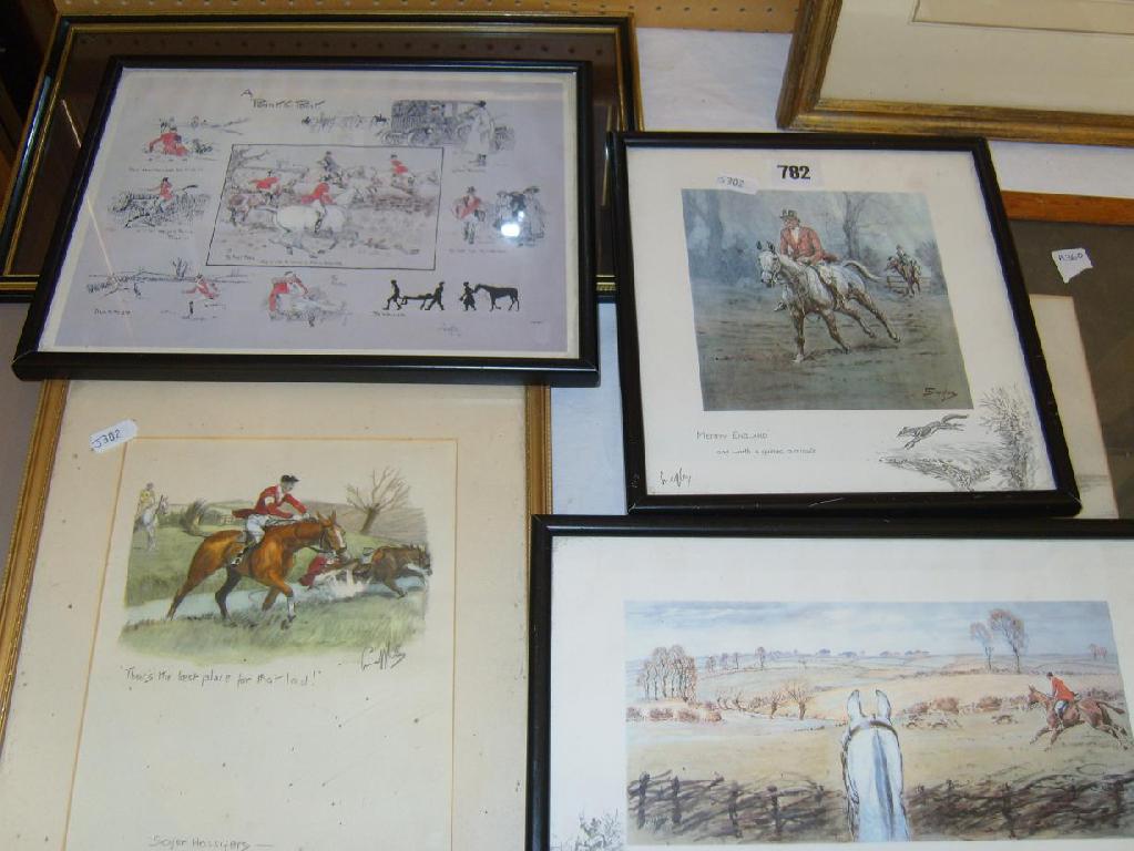 Appraisal: Four coloured hunting prints after Snaffles subjects including That's The