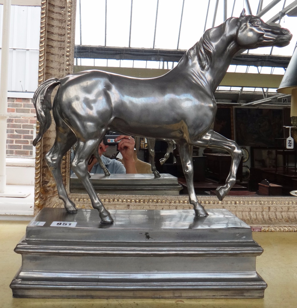 Appraisal: A white metal horse late th century right front foot