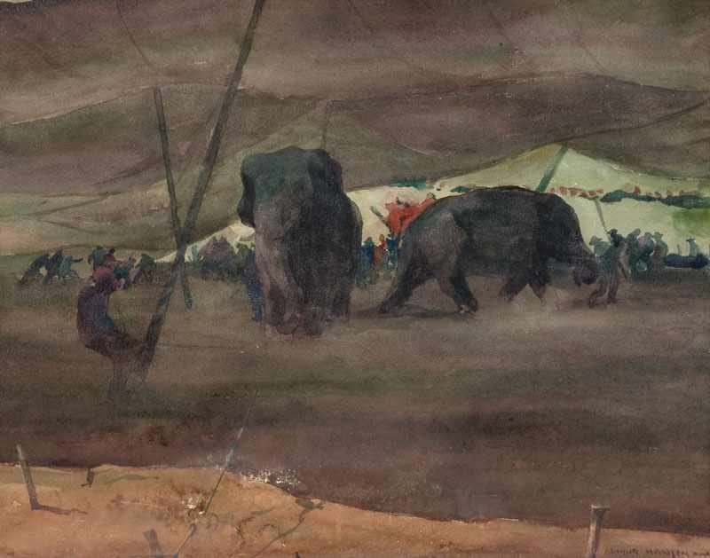 Appraisal: Armin Carl Hansen N A - Monterey CA Elephants Putting