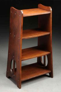 Appraisal: Limbert Magazine Stand with Cutouts No Mission oak refinished Branded