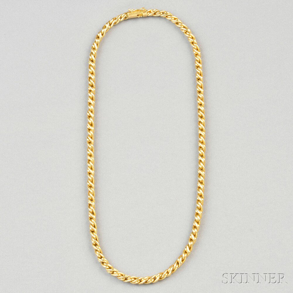 Appraisal: kt Gold Necklace composed of fancy links dwt lg in