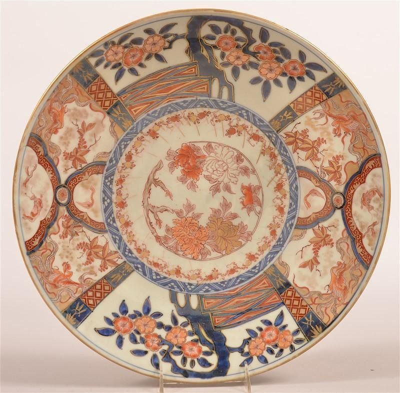 Appraisal: th Century Imari Oriental Porcelain Charger th Century Imari Oriental