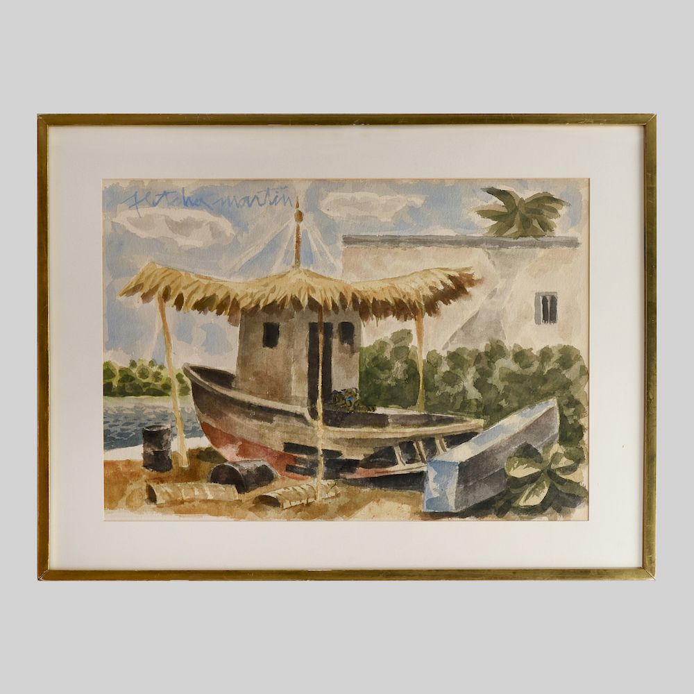 Appraisal: Fletcher Martin - Boat in a Sub-Tropical Setting Watercolor on