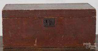 Appraisal: New England painted pine lock box th c retaining its